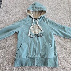 ELEMENT Skater Vtg Y2K 2000s Mall Goth Skater Zip Up Hoodie Womens Size L Blue